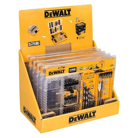 Conjunto de 55 peças de encaixe para brocas Dewalt (DT70757-QZ) para metal e madeira, com revestimento médio TOUGHCASE®+.
