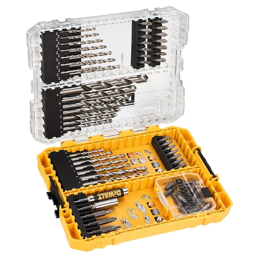 Conjunto de Furadeiras Dewalt (DT70761-QZ) com Brocas para Alvenaria e Brocas Metálicas HSS-G em Aço Inoxidável Médio TOUGHCASE®+ (72 peças)