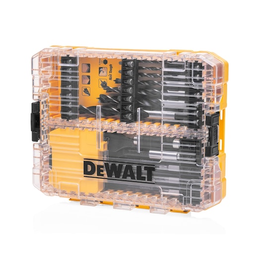Conjunto de 57 peças de encaixe para broca de madeira Dewalt (DT70768-QZ) em aço TOUGHCASE®+ médio.