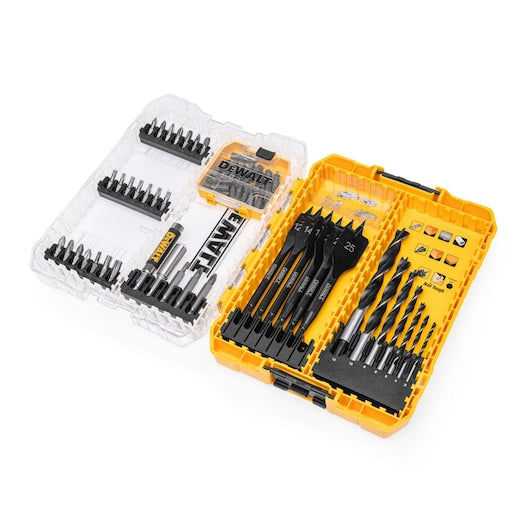 Conjunto de 57 peças de encaixe para broca de madeira Dewalt (DT70768-QZ) em aço TOUGHCASE®+ médio.