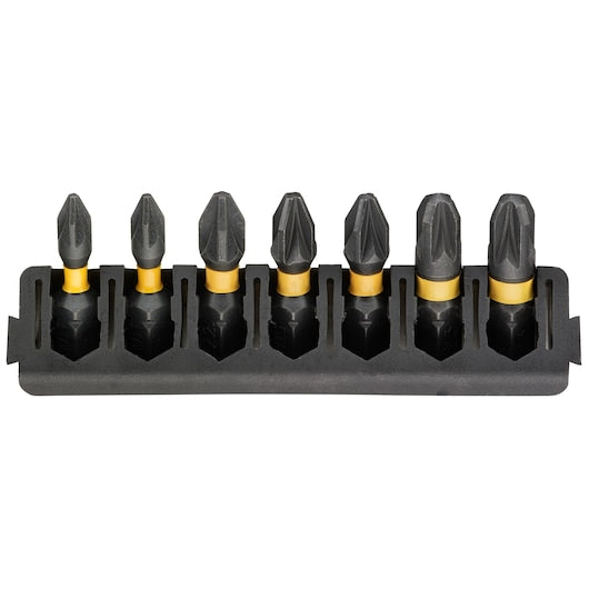 Barra de bits de chave de fenda Dewalt (DT70812-QZ) EXTREME® FLEXTORQ® 25mm PZ (7 peças)