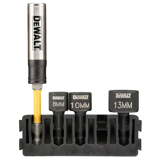 Conjunto de 4 barras porta-bits e chave de porca curta Dewalt (DT70826-QZ)