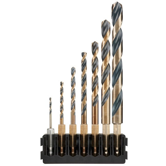 Barra de brocas Dewalt (DT70831-QZ) preta e dourada com encaixe hexagonal (7 peças)