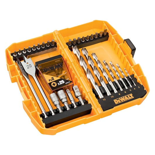 Conjunto de Pontas de Parafusadeira de Alto Desempenho Dewalt (DT71501-QZ) com Estojo de Armazenamento de Bolso Pz2 x 25 (56 peças)