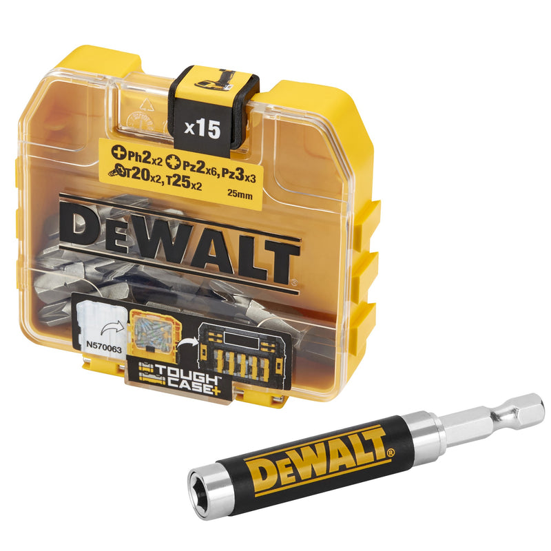 Conjunto de Aparafusadoras Dewalt (DT71511-QZ) com Guia de Aparafusadora em Estojo Compacto TOUGHCASE+ (16 peças)