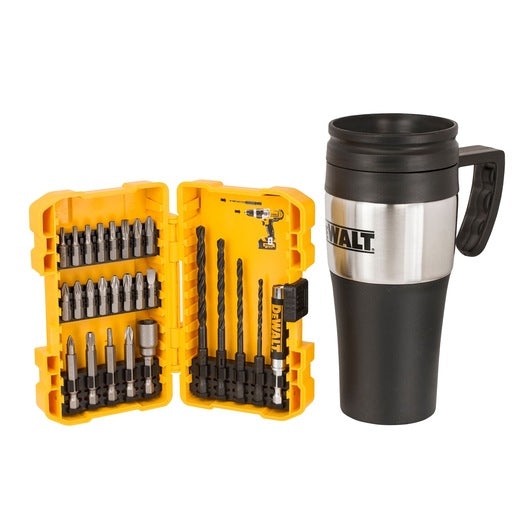 Dewalt (DT71580M-QZ) Conjunto de 26 peças de alto desempenho em estojo compacto resistente + caneca térmica