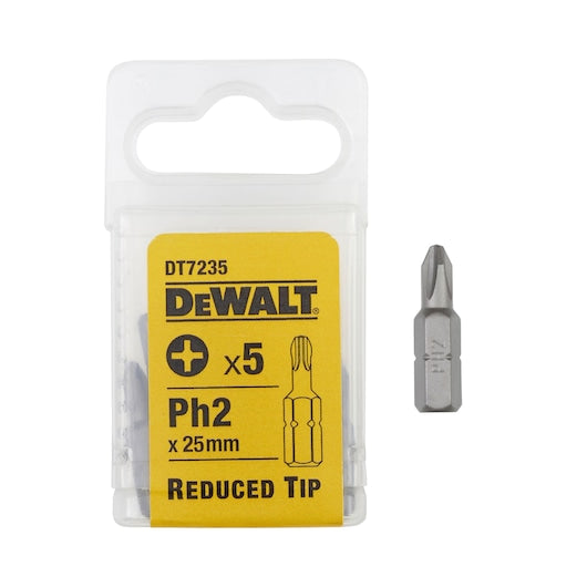 Dewalt (DT7235-QZ) 5 chaves Phillips Ph2 de ponta reduzida de 25 mm
