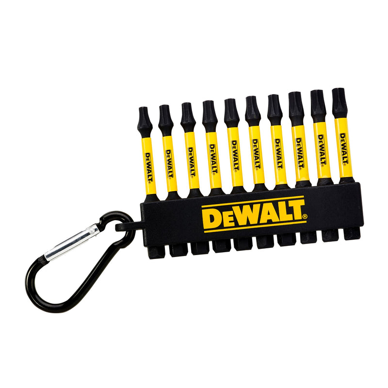 Juego de puntas de destornillador Dewalt (DT7275-QZ) EXTREME FLEXTORQ de 57 mm en llavero (10 piezas).
