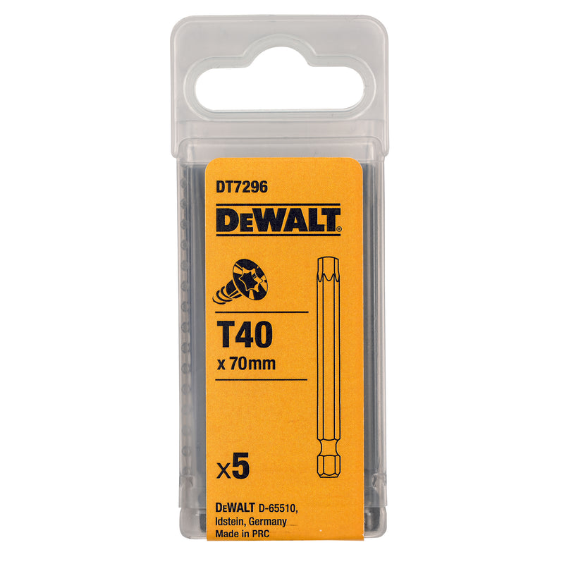 Dewalt (DT7296-QZ) 70mm T40 Screwdriver Bit (5 pcs.)