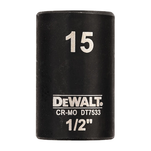 Soquete de impacto raso Dewalt (DT7533-QZ) de 15 mm e 1/2".