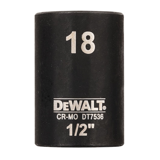 Soquete de impacto raso Dewalt (DT7536-QZ) de 18 mm e 1/2".