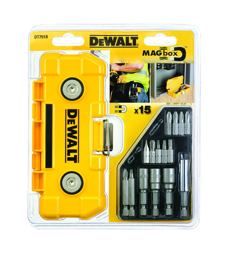 Dewalt (DT7918-QZ) Juego de llaves de impacto y torsión EXTREME MAGbox en caja magnética (15 piezas).