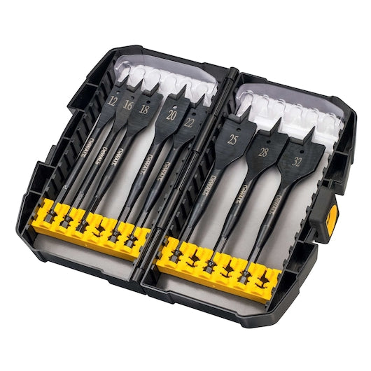 Dewalt (DT7943B-QZ) Jogo de 8 peças de lâminas planas de impacto extremo para madeira, em estojo resistente.