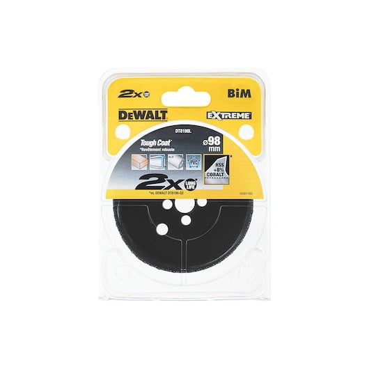 Serra copo bimetálica Dewalt (DT8198L-QZ) EXTREME® de 98 mm em aço rápido.