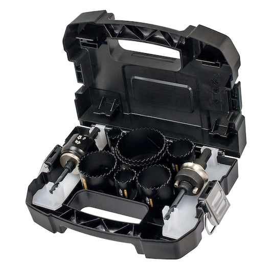 Kit Dewalt (DT8270-QZ) EXTREME DEWALT com 11 peças (22, 29, 35, 44, 51, 64, 68, 1 mandril pequeno de troca rápida, 1 mandril grande de troca rápida, 2 brocas piloto EXTREME)