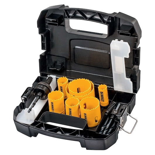 Conjunto de serras copo bimetálicas HSS Dewalt (DT83003-QZ) para eletricista em caixa (11 peças)
