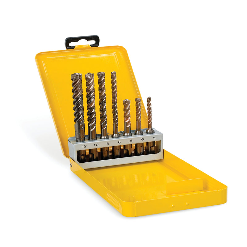 Conjunto de brocas de carboneto de tungsténio com cabeça completa SDS-plus da série Elite Dewalt (DT8976-QZ) com 4 lâminas (7 peças)