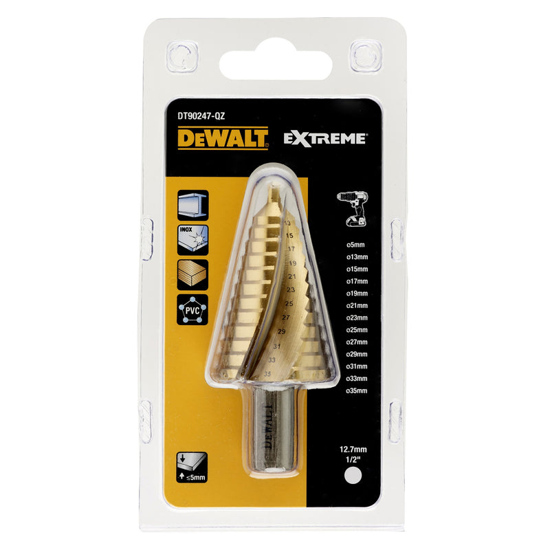 Broca escalonada de titanio para metal Dewalt (DT90247-QZ) de 5 mm a 35 mm