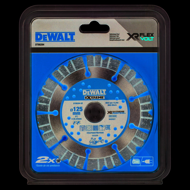 Dewalt (DT90294-QZ) XR EXTREME RUNTIME 125mm x 22.23mm Diamond Wheel