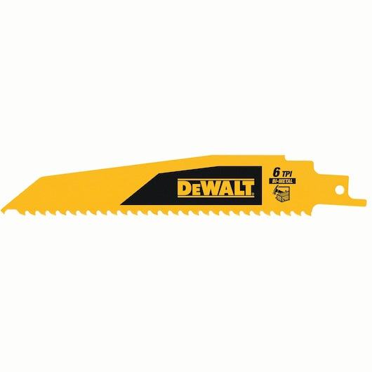 Dewalt (DT90380-QZ) Lâmina de demolição bimetálica para madeira e pregos, 152 mm, 6 TPI (pacote com 5)