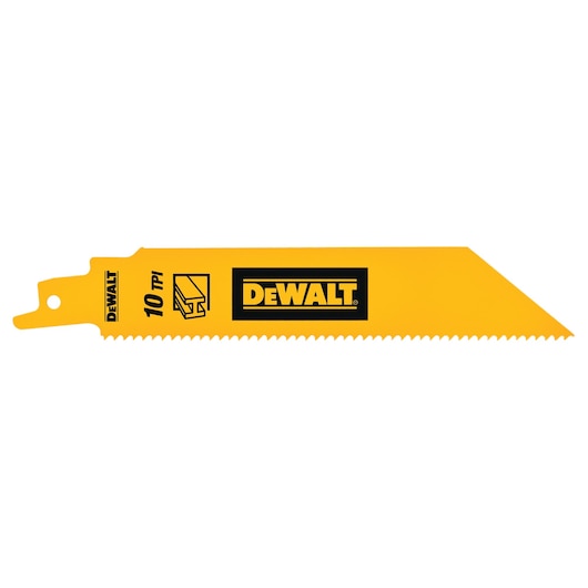 Lâmina de serra recíproca Dewalt (DT90384-QZ) de 152 mm, 10 TPI, bimetálica, para serviço pesado (pacote com 5)