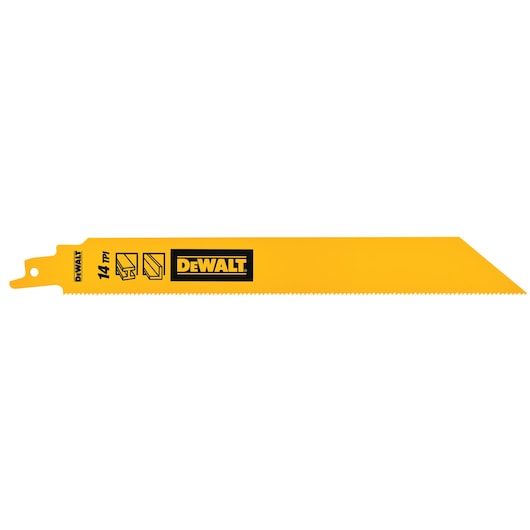 Dewalt (DT90387-QZ) Lâminas de serra recíproca altas, reforçadas, bimetálicas, 228 mm, 14 TPI (pacote com 5)