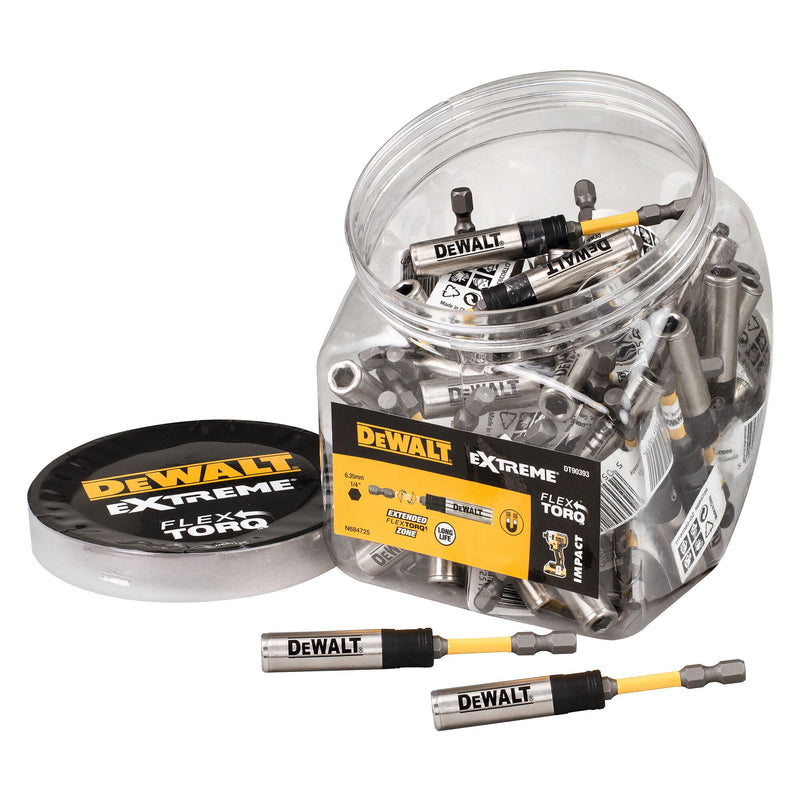 Dewalt (DT90393-QZ) EXTREME FLEXTORQ Impact Ready Magnetic Bit Holder with Torsion Zone (51 pcs.) - Jar Packaging