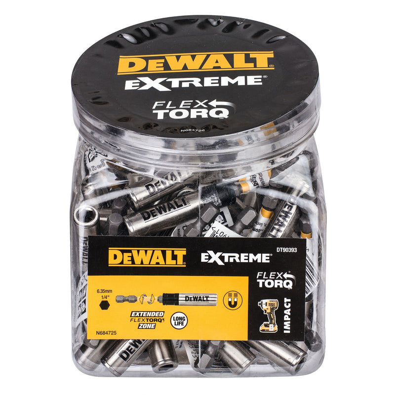 Dewalt (DT90393-QZ) EXTREME FLEXTORQ Impact Ready Magnetic Bit Holder with Torsion Zone (51 pcs.) - Jar Packaging