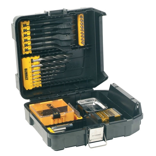 Conjunto de 57 peças de brocas Dewalt (DT9282-QZ) com pontas BradPoint e EXTREME para madeira plana.