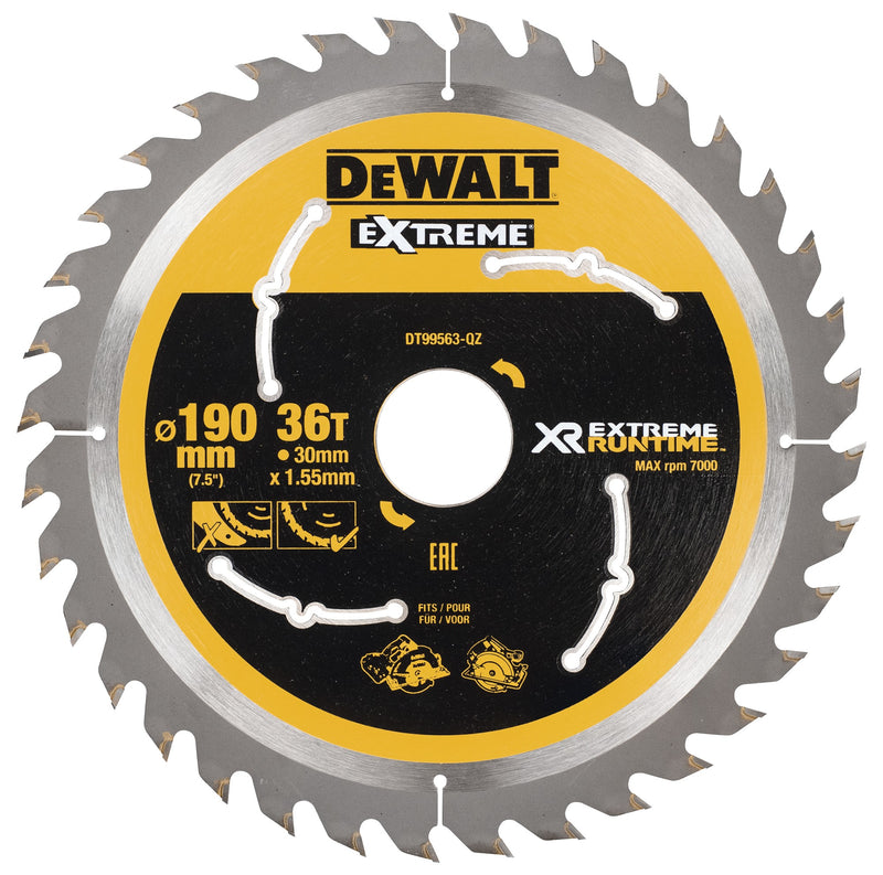 Dewalt (DT99563-QZ) XR EXTREME RUNTIME 190mm x 30mm 36T Circular Saw Blade