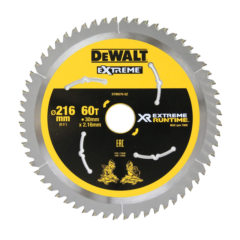 Dewalt (DT99570-QZ) XR EXTREME RUNTIME 216mm x 30mm 60T Circular Saw Blade