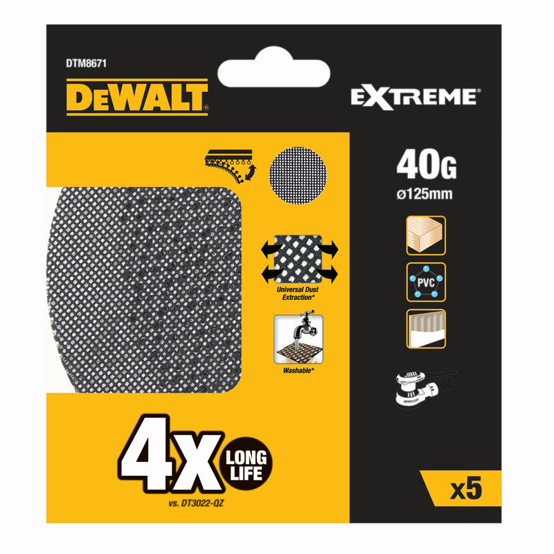 Dewalt (DTM8671-QZ) EXTREME 125mm 40P Universal Abrasive Mesh ROS Sheet
