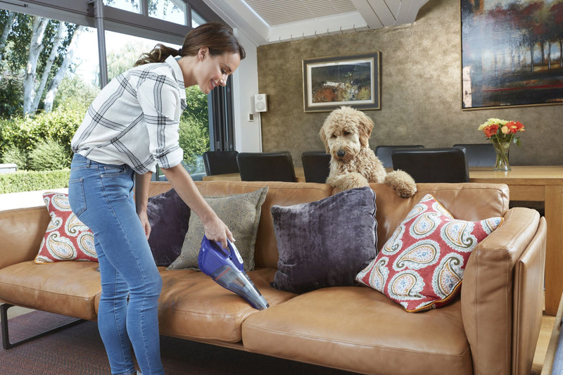 Aspirador portátil Black&amp;Decker (DVB315JP-QW) para pêlo de animais, com acessórios. Alimentação de 12V e bateria de lítio de 1,5Ah.