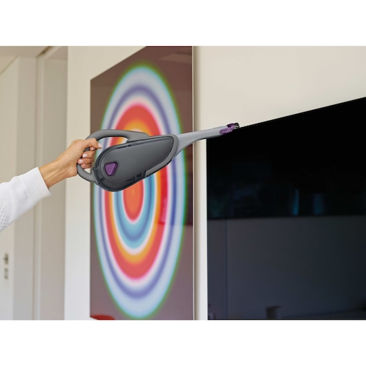 Aspirador de mão sem fio Dustbuster® de 27 Wh com bateria de íon de lítio, sensores Smart Tech e fragrância Cotton Fresh. Black&Decker (DVJ325BFS-QW)