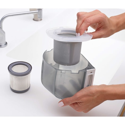 Aspirador de mão sem fio Dustbuster® de 27 Wh com bateria de íon de lítio, sensores Smart Tech e fragrância Cotton Fresh. Black&Decker (DVJ325BFS-QW)