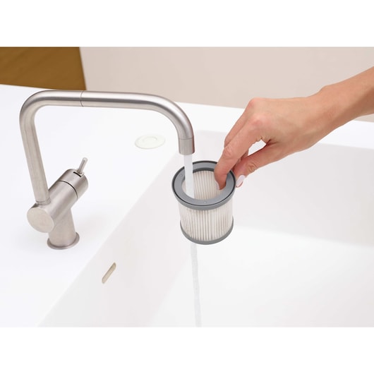 Aspirador de mão sem fio Dustbuster® de 27 Wh com bateria de íon de lítio, sensores Smart Tech e fragrância Cotton Fresh. Black&Decker (DVJ325BFS-QW)