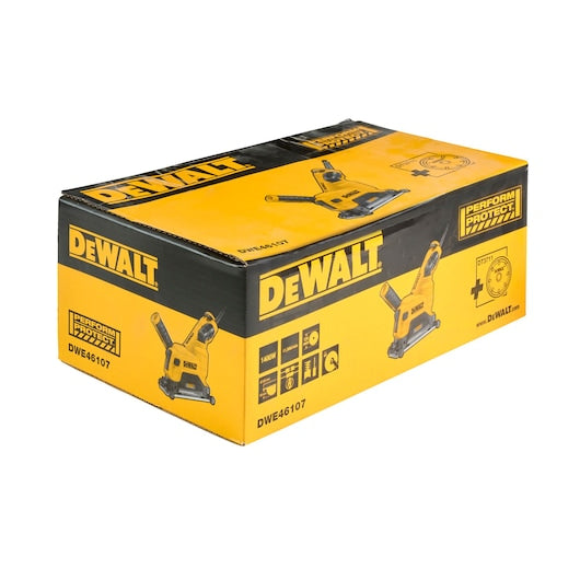 Kit de corte de hormigón con amoladora angular Dewalt (DWE46107-QS) de 1400 W y 125 mm
