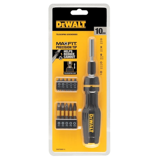 Dewalt (DWHT68001-0) MAX FIT® Jogo de Chaves de Fenda Telescópicas com 10 Pontas (10 peças)