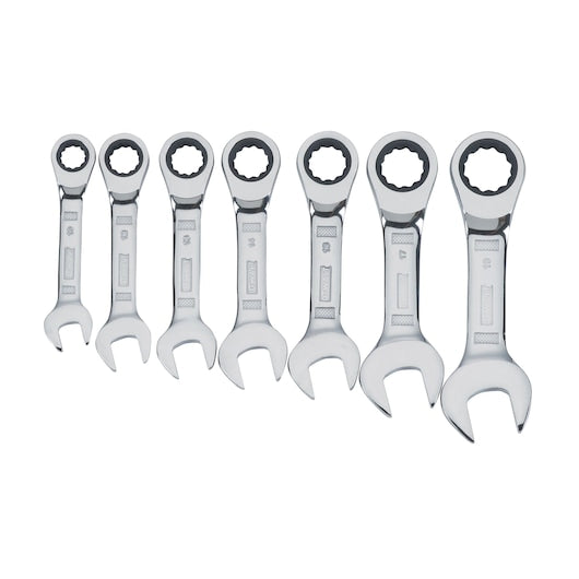 Dewalt (DWMT19261-0) Full Metric Stubby Ratcheting Combination Wrench Set (7 pcs.)