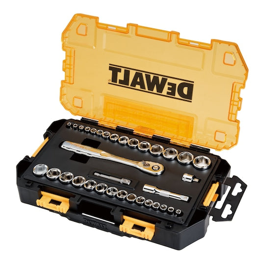 Jogo de soquetes Dewalt (DWMT45034-0) de 1/4" e 3/8" com encaixe métrico e imperial (142 peças)