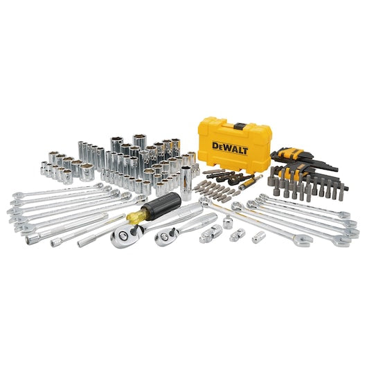 Juego de herramientas mecánicas Dewalt (DWMT73802-1) de 1/4" y 3/8" (142 piezas)