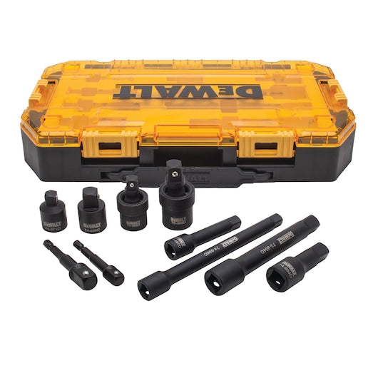 Dewalt (DWMT74741-0) Conjunto de 10 peças de acessórios de impacto de 3/8" e 1/2" em caixa resistente