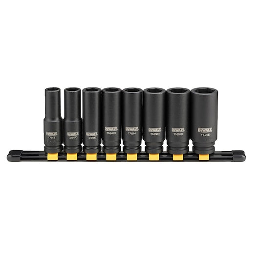 Juego de dados de impacto de 6 puntas de 1/2" Dewalt (DWMT86090-0) (8 piezas)