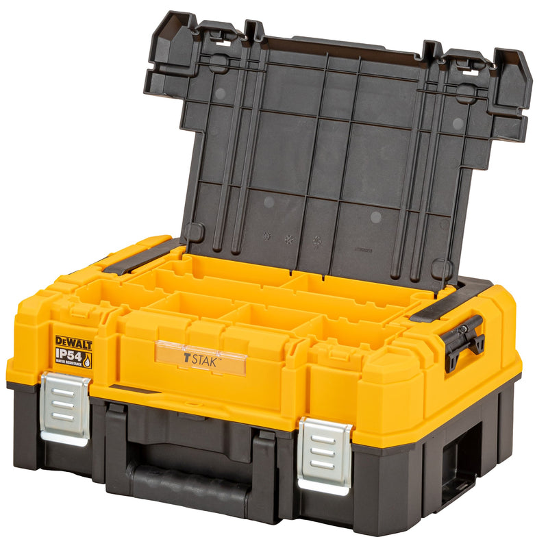 Caixa de ferramentas rasa Dewalt (DWST83344-1) T STAK com organizador superior