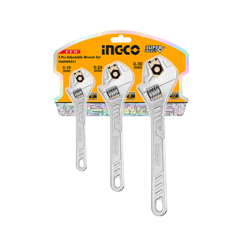 INGCO (HADWK031) Set Of 3 Adjustable Wrenches