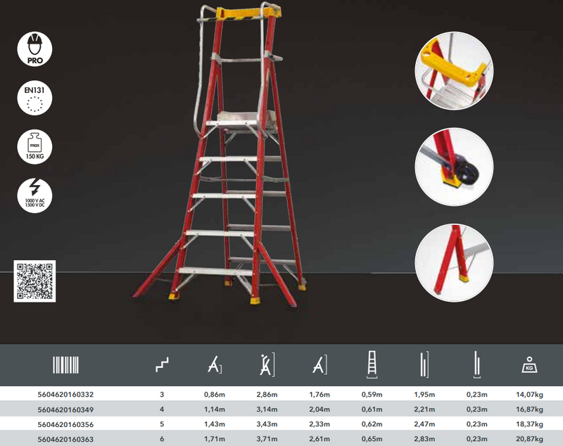 Plataforma de Trabalho Móvel em Fibra de Vidro - ELECTRA PROTECT