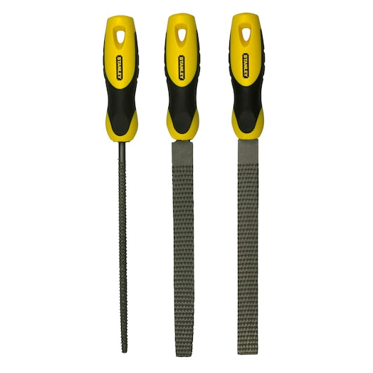 Conjunto de limas planas Stanley (0-22-477) de 8 polegadas com corte bastardo (3 peças)