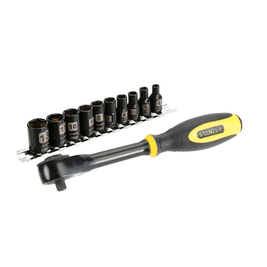 Conjunto de Roquetes rotativas cromadas Stanley (0-94-607) de 1/4 pol. (11 peças)