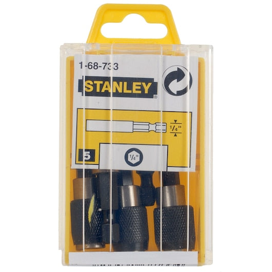 Portapuntas de destornillador de liberación rápida Stanley (1-68-733) de 60 mm (paquete de 5)