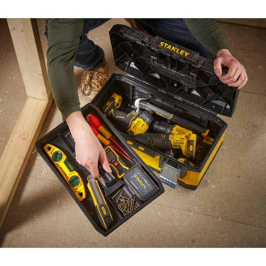 Stanley (1-95-612) Caixa de Ferramentas de Metal Galvanizado e Plástico de 20 polegadas